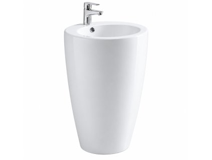 [Kód: ARCO85] Volně stojící keramické umyvadlo Besteco Arco v bílé barvě o výšce 85 cm