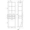 Koupelnová vysoká Skříňka K-PLUS s Integrovaným Prádelním Košem 50x194 cm