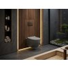 Závěsné WC BESTECO ARCO Grey Vortex Rimless matně šedá sanitární keramika se skrytým uchycením a Slim Soft-Close sedátkem Easy Take rozměr 35,5x53 cm, kód TR2196-U10