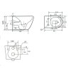 BESTECO Arco Vortex závěsné WC se sedátkem (35,5x53 cm, rimless, šedé matné)