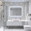 [Kód:MLS7008] Obdélníkové LED zrcadlo 80x70 cm v koupelně s nastavitelnou teplotou barvy světla a dotykovým ovládáním.