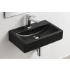 [Kód: TR4394-U18] Hranaté keramické umyvadlo Besteco Cube Black Mat 56x41 cm v matném černém provedení s otvorem pro baterii a přepadem.