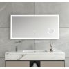 BESTECO LUMI LED Zrcadlo s Lupou a Hodinami 120x60 cm LMC08120