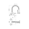 technicky vykres nastenne drezove baterie koryntia s rozmery roztec 150 mm vyska raminka 290 mm a nastavitelny dosah 170 az 220 mm