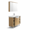 BESTECO Koupelnový set z masivního dubu s umyvadlem a galerkou 120x56x86 cm