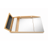 BESTECO Koupelnový set z masivního dubu s dvojumyvadlem a galerkou 120x56x86 cm