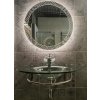 [Kód:MMH8080R] Kulaté LED zrcadlo Ø 80 cm se zdobeným designovým okrajem a funkcí plynulé změny teploty barvy světla.