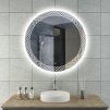 [Kód:MMH8080R] Kulaté LED zrcadlo Ø 80 cm se zdobeným designovým okrajem a funkcí plynulé změny teploty barvy světla.