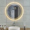 [Kód:MMH6060R] Kulaté LED zrcadlo Ø 60 cm se zdobeným designovým okrajem a funkcí plynulé změny teploty barvy světla.