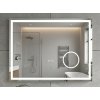 BESTECO LUMI LED Zrcadlo s Lupou a Hodinami 160x60 cm LMC0806