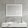 BESTECO LUMI LED Zrcadlo s Lupou a Hodinami 160x60 cm LMC0806