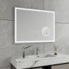 BESTECO LUMI LED Zrcadlo s Lupou a Hodinami 160x60 cm LMC0806