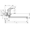 Technický nákres Hansgrohe Logis Vanová baterie, prodloužený výtok 71402000