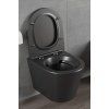 Designové černé závěsné WC Besteco Basso Rimless se sedátkem