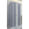 Třístranný sprchový kout BESTECO Flex 80-100 cm středové otevírání chrom hliníkový korpus čiré 6mm sklo kód FLEX3STR100