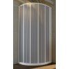 [Kód: 140001] Čtvrtkruhový sprchový kout Flex Luna New 90x90 cm zavírání na stranu detail rámu a transparentních PVC lamel.