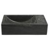 Kamenné umývátko Blok 40x22 cm, baterie vpravo, antracit