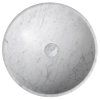 Besteco Kamenné umyvadlo Blok na desku Ø 42 cm, bílá carrara mat