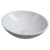 Besteco Kamenné umyvadlo Blok na desku Ø 42 cm, bílá carrara mat