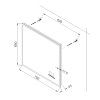 Rozměry nákres koupelnove zrcadlo 70x65 cm s led osvetlenim casem datumem teplotou a funkci bluetooth