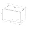 1791 koupelnove zrcadlo 100x65 cm s osvetlenim casem a ikonami pocasi na smart panelu