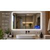 koupelnove zrcadlo 100x65 cm s led osvetlenim casem datumem teplotou a funkci bluetooth