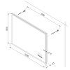 Technické rozměrové schéma koupelnového zrcadla BESTECO Bright bluetooth 100x65 cm Kód: MLE6510LCD