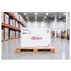 Bílý ochranný kartonový obal LED zrcadla BESTECO s logem a symboly křehkého zboží.