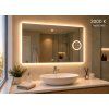 BESTECO Magnify podsvícené LED zrcadlo 60x65 cm do koupelny s integrovanou 5x zvětšovací lupou, dotykovým senzorem a nastavitelnou barvou světla.
