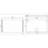 Technický výkres Besteco LED zrcadlo Slimline s bočním osvětlením a hliníkovým rámem 120x70 cm