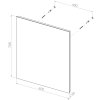 Technický výkres s kótami a rozměry LED zrcadla BESTECO MLSB70-60H 600x700x30 mm