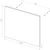 Technický výkres s kótami a rozměry LED zrcadla Besteco Basic MLSB70-80H 800x700x30 mm