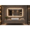 Besteco koupelnové zrcadlo Basic 130x70 cm LED, odmlžování, hliníkový rám