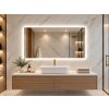 Besteco koupelnové zrcadlo Basic 130x70 cm LED, odmlžování, hliníkový rám