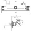 Sprchová termostat baterie horní vývod 150mm, Aquamat chrom