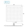 Technický nákres a rozměry hlavové sprchy Besteco slim 30x30 cm