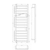 Elektrický sušák ručníků 450x1320 mm, 180W, nerez, Bílá, nakres
