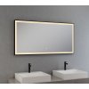 [Kód: MFA12600] Široké LED zrcadlo s černým rámem Besteco Blackmat 120x60 cm detail matného hliníku, dotykového spínače