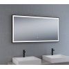 [Kód: MFA12600] Široké LED zrcadlo s černým rámem Besteco Blackmat 120x60 cm detail matného hliníku, dotykového spínače