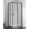 BESTECO Čtvercový Sprchový Kout Hammer Black, Černá Matná / Čiré Sklo, 80x80 cm