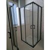 Besteco Čtvercový sprchový kout Hammer Black 80x80 cm černá matná hliníkový korpus čiré 6mm sklo posuvné dveře kód HAMMER80QBLK
