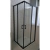 Besteco Čtvercový sprchový kout Hammer Black 80x80 cm černá matná hliníkový korpus čiré 6mm sklo posuvné dveře kód HAMMER80QBLK