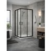 BESTECO Čtvercový Sprchový Kout Hammer Black, Černá Matná / Čiré Sklo, 90x90 cm