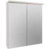 Zrcadlová skříňka EBS Bianka 60x70 cm s LED osvětlením dvoukřídlá dvířka bílý lesk hloubka 14 cm nerezavějící hliníkový korpus, kód BIANKAG60B