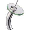 Vysoká umyvadlová baterie BESTECO Cascada 29 cm s efektem vodopádu, chrom a sklo, kód P1140D-1