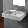 [Kód: P6912] Umyvadlo z litého mramoru Besteco Square o rozměru 75x50x14 cm v bílé barvě.