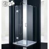 [Kód: QS308/90L] Čtvercový sprchový kout BESTECO Viva 90x90 cm levé provedení detail lesklého chromového profilu a 8mm bezpečnostního skla.
