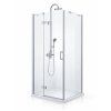 [Kód: QS308/90L] Čtvercový sprchový kout BESTECO Viva 90x90 cm levé provedení detail lesklého chromového profilu a 8mm bezpečnostního skla.