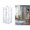 [Kód: QS308/90L] Čtvercový sprchový kout BESTECO Viva 90x90 cm levé provedení detail lesklého chromového profilu a 8mm bezpečnostního skla.