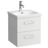 LAUFEN Prémiová Skříňka pod Umyvadlo AVIN 47 cm, Závěsná, Dvě Zásuvky, Bílá Matná, Ekonomická Kolekce, Kód H4031121132201